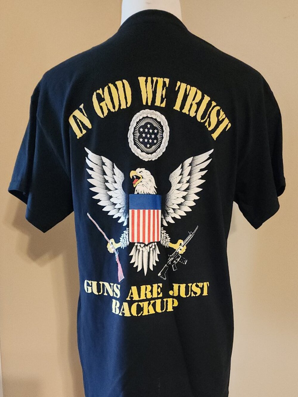 "IN GOD WE TRUST"  T-Shirt Med Chest 19" Length 28.5" Unisex 100% Cotton